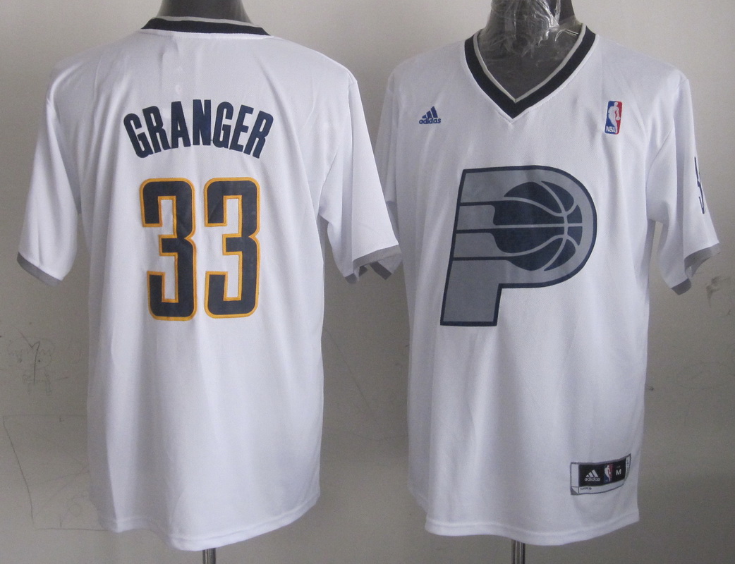 Pacers 33 Granger White Christmas Edition Jerseys