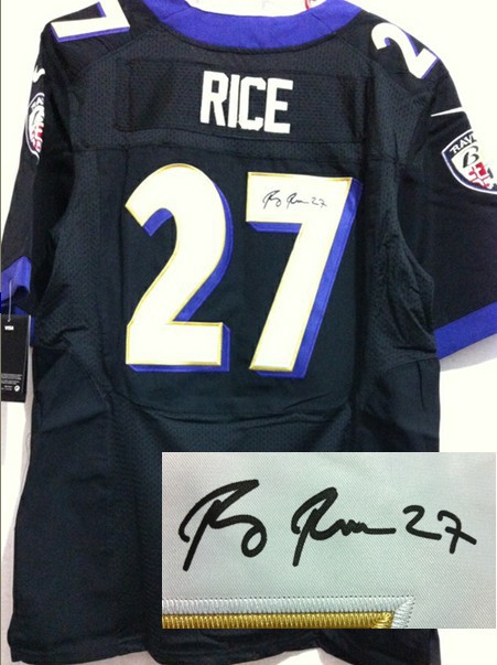 Nike Ravens 27 Rice Black Signature Edition Elite Jerseys
