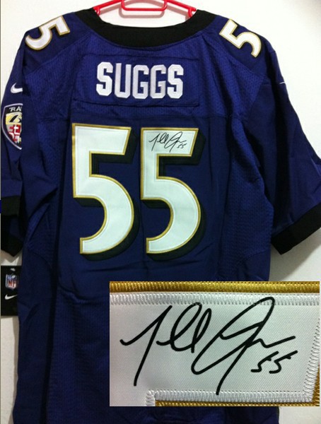 Nike Ravens 55 Suggs Purple Signature Edition Elite Jerseys