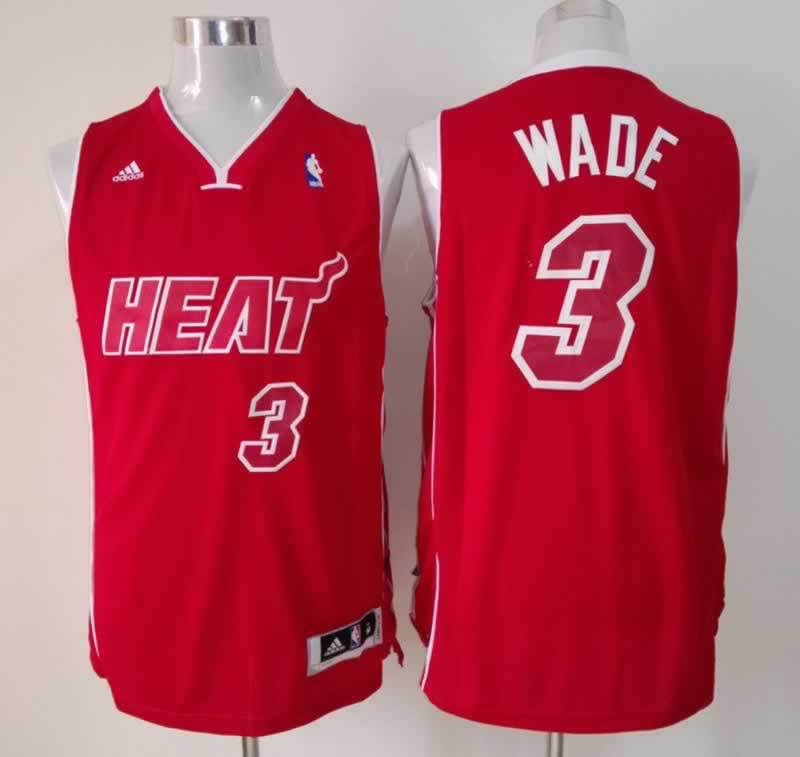 Heat 3 Wade Red 2014 Swingman Jerseys