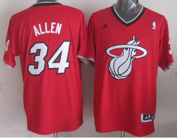 Heat 34 Allen Red Christmas Edition Jerseys - Click Image to Close