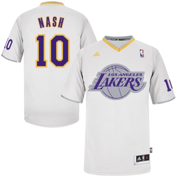 Lakers 10 Nash White Christmas Edition Jerseys