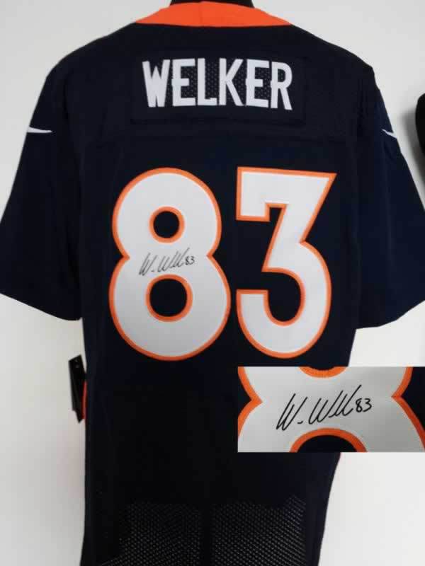 Nike Broncos 83 Welker Blue Signature Edition Elite Jerseys