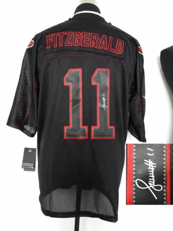 Nike Cardinals 11 Fitzgerald Lights Out Black Signature Edition Elite Jerseys