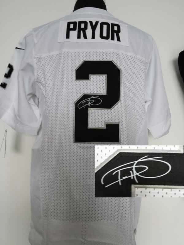 Nike Raiders 2 Pryor White Signature Edition Elite Jerseys