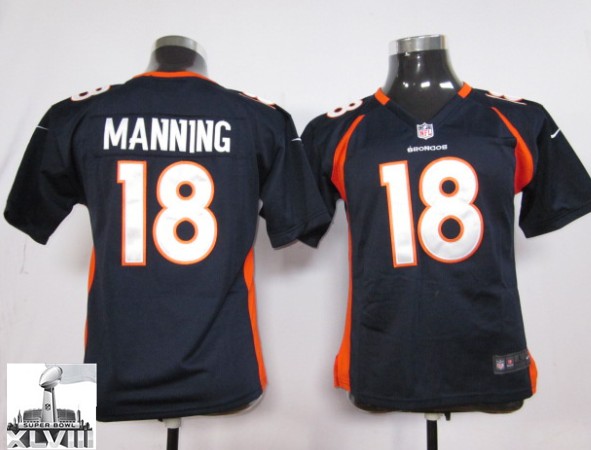 Youth Nike Broncos 18 Manning Blue 2014 Super Bowl XLVIII Jerseys