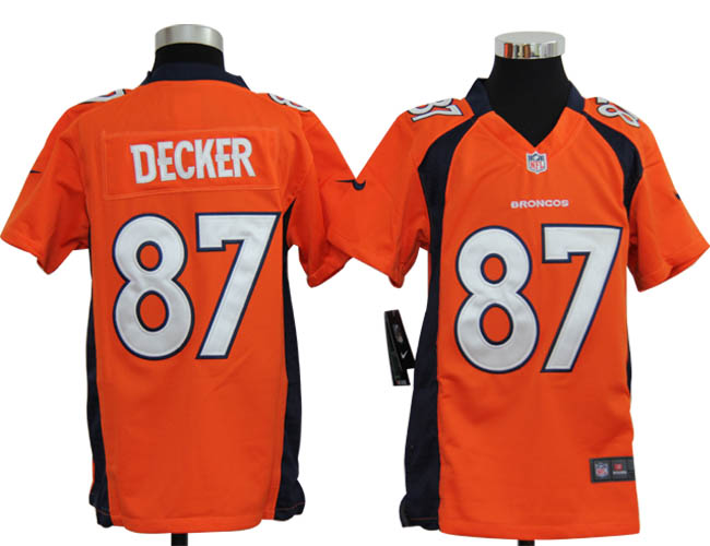 Youth Nike Broncos 87 Decker orange 2014 Super Bowl XLVIII Jerseys