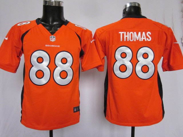Youth Nike Broncos 88 Thomas Orange Game 2014 Super Bowl XLVIII Jerseys - Click Image to Close