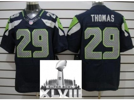Nike Seahawks 29 Earl Thomas Blue Elite 2014 Super Bowl XLVIII Jerseys