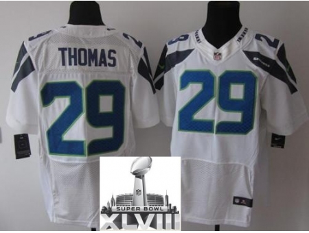 Nike Seahawks 29 Earl Thomas White Elite 2014 Super Bowl XLVIII Jerseys