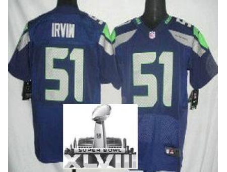 Nike Seahawks 51 Bruce Irvin Blue Elite 2014 Super Bowl XLVIII Jerseys