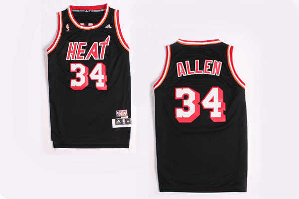 Heat 34 Allen Black Hardwood Classics Jerseys