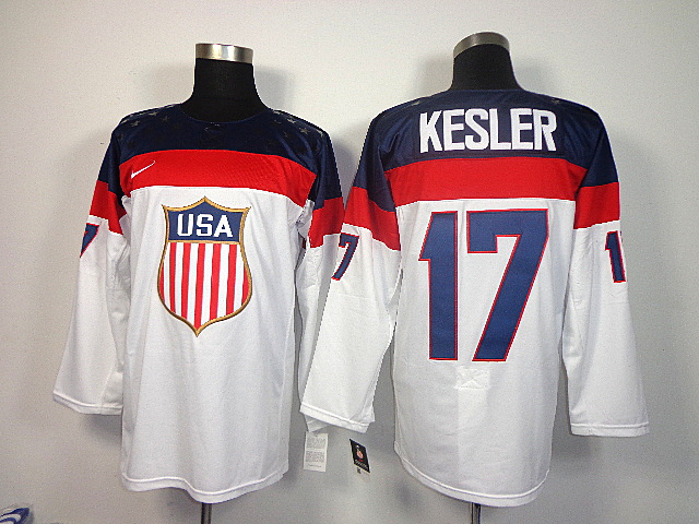 USA 17 Kesler White 2014 Olympics Jerseys
