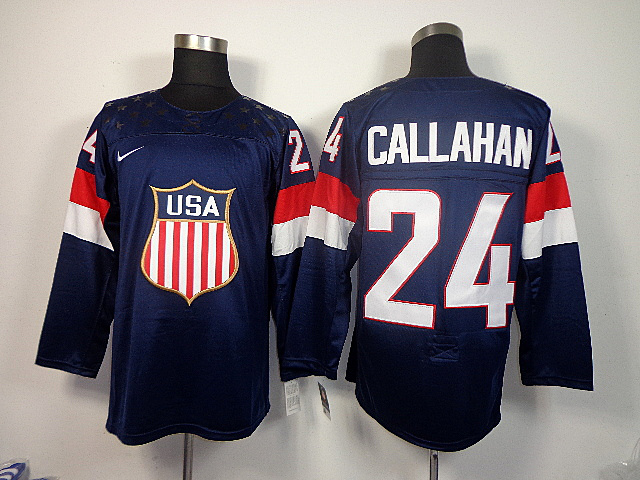 USA 24 Callahan Blue 2014 Olympics Jerseys
