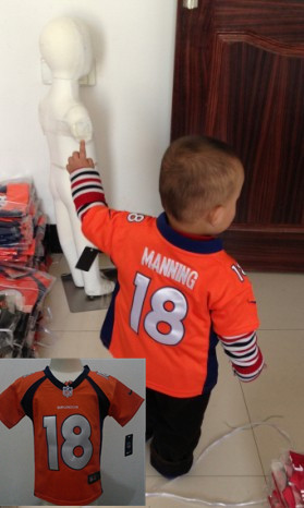 Nike Broncos 18 Manning Orange Toddler Game Jerseys