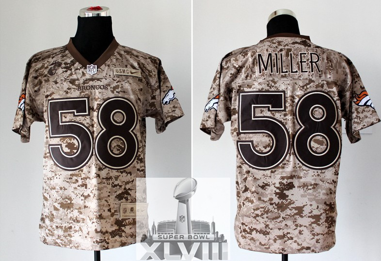Nike Broncos 58 Miller US Marine Corps Camo Elite 2014 Super Bowl XLVIII Jerseys - Click Image to Close