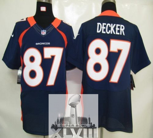 Nike Broncos 87 Decker Blue Elite 2014 Super Bowl XLVIII Jerseys - Click Image to Close