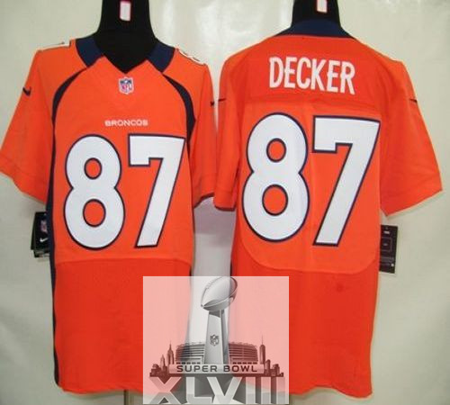 Nike Broncos 87 Decker Orange Elite 2014 Super Bowl XLVIII Jerseys