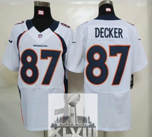 Nike Broncos 87 Decker White Elite 2014 Super Bowl XLVIII Jerseys