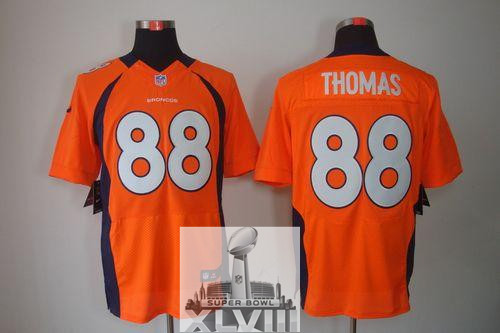 Nike Broncos 88 Thomas Orange Elite 2014 Super Bowl XLVIII Jerseys
