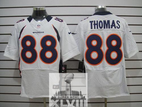 Nike Broncos 88 Thomas White Elite 2014 Super Bowl XLVIII Jerseys
