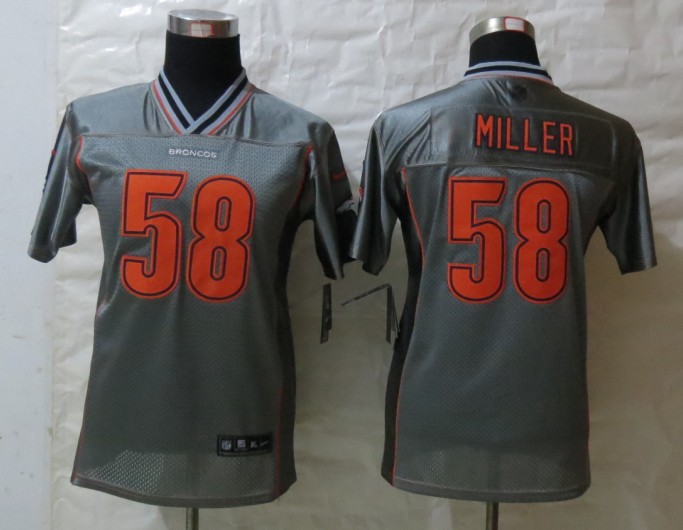 Nike Broncos 58 Miller Grey Vapor Kids Jerseys