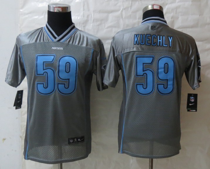 Nike Panthers 59 Kuechly Grey Vapor Kids Jerseys
