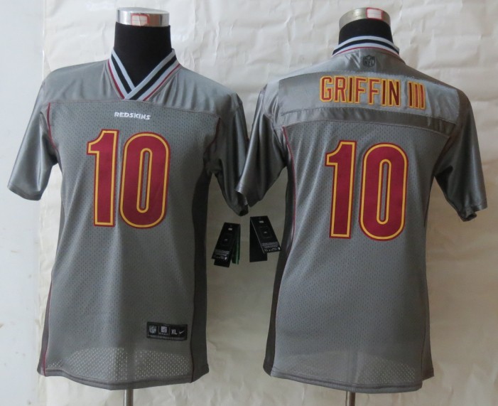 Nike Redskins 10 Griffin III Grey Vapor Kids Jerseys