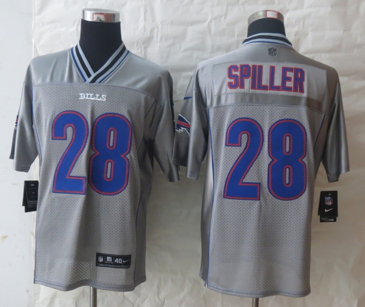 Nike Bills 28 Spiller Grey Vapor Elite Jerseys