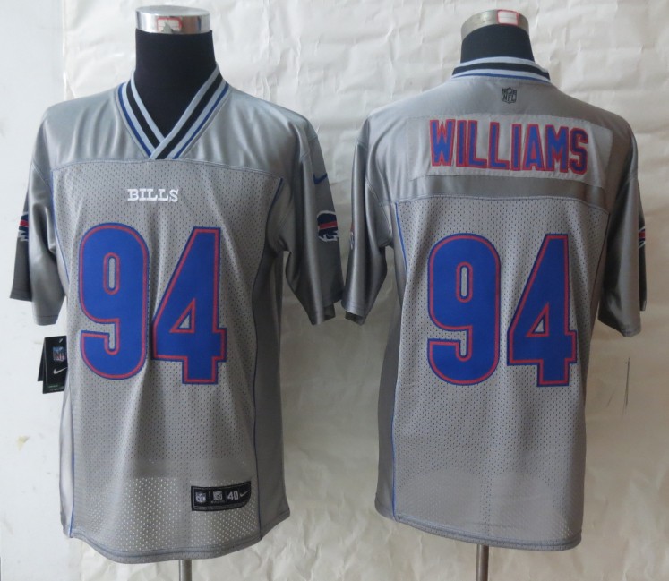 Nike Bills 94 Williams Grey Vapor Elite Jerseys