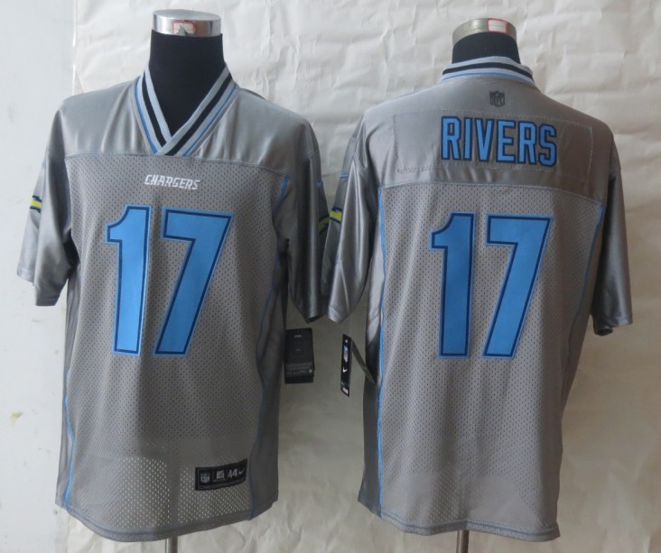 Nike Chargers 17 Rivers Grey Vapor Elite Jerseys