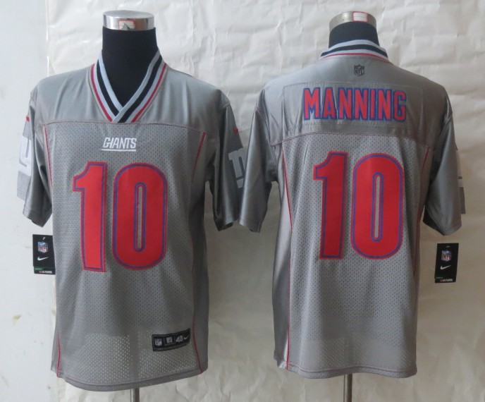 Nike Giants 10 Manning Grey Vapor Elite Jerseys