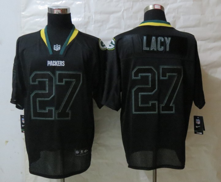 Nike Packers 27 Lacy Lights Out Black Elite Jerseys