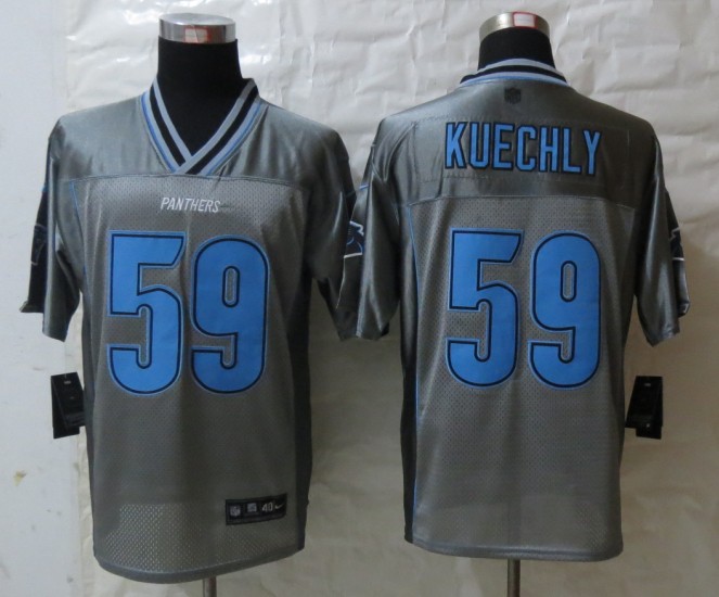 Nike Panthers 59 Kuechly Grey Vapor Elite Jerseys