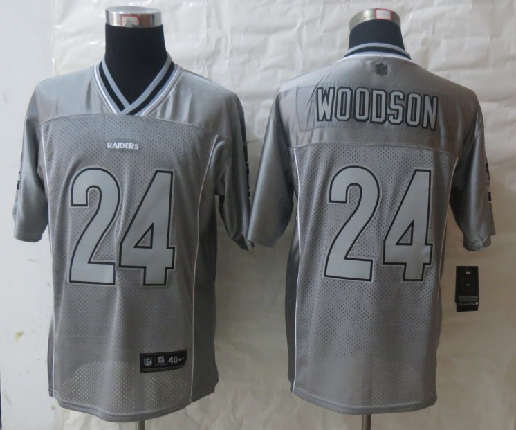 Nike Raiders 24 Woodson Grey Vapor Elite Jerseys