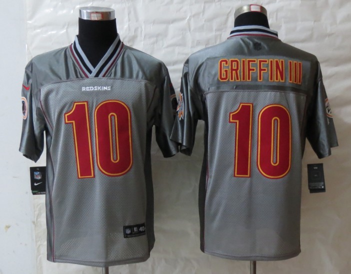 Nike Redskins 10 Griffin III Grey Vapor Elite Jerseys