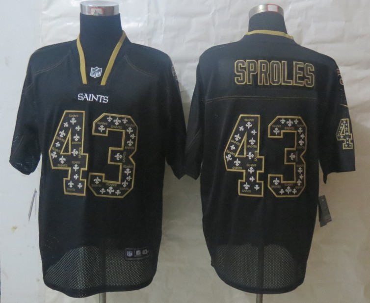 Nike Saints 43 Sproles Lights Out Black Elite Jerseys