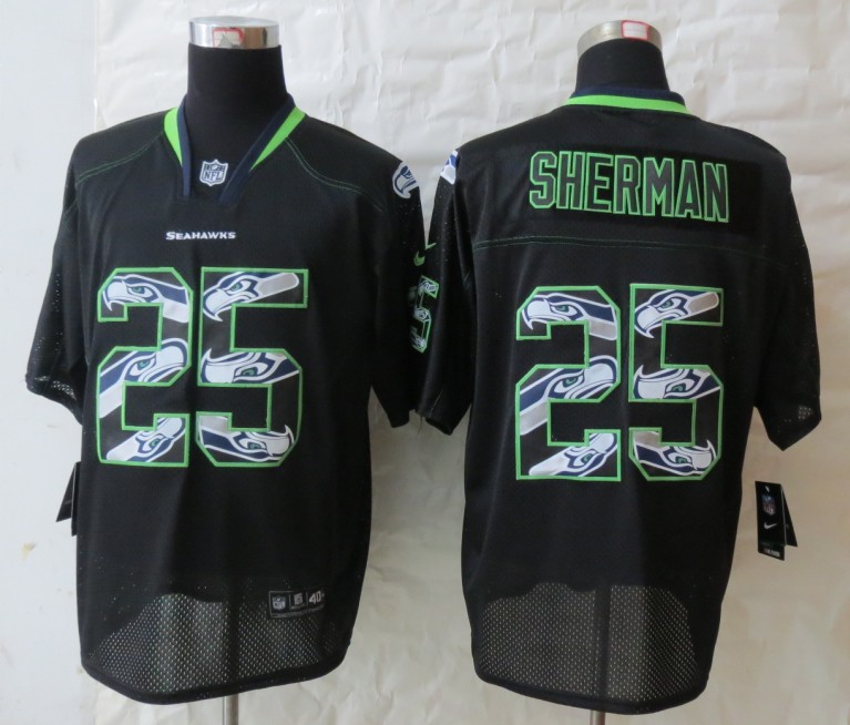 Nike Seahawks 25 Sherman Lights Out Black Elite Jerseys Nike Seahawks 25 Sherman Lights Out Black Elite Jerseys
