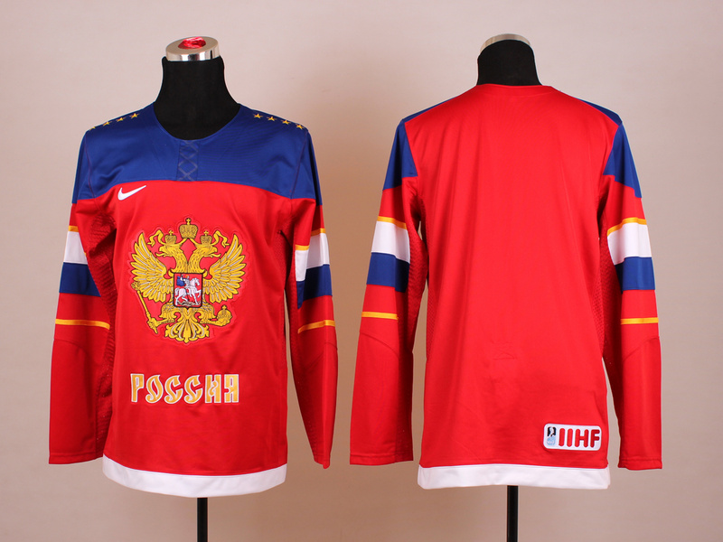 Russia Blank Red 2014 Olympics Jerseys