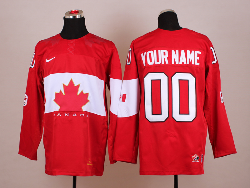 Canada Men Red Customized Jerseys