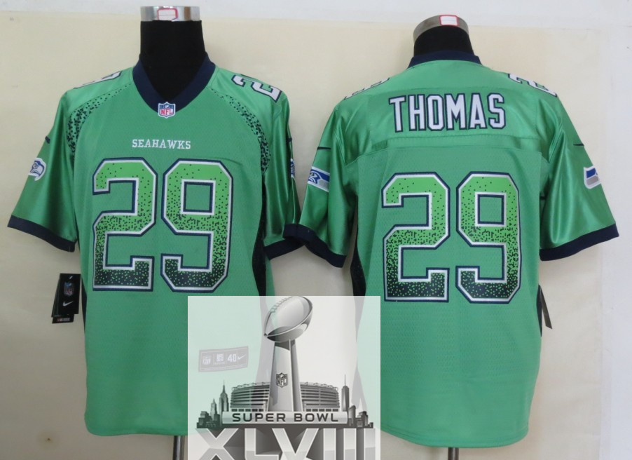 Nike Seahawks 29 Thomas Green Drift Fashion Elite 2014 Super Bowl XLVIII Jerseys