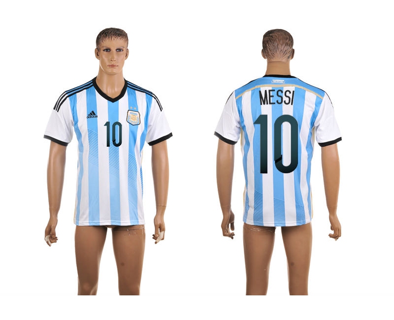 2014 World Cup Argentina 10 Messi Home Thailand Jerseys