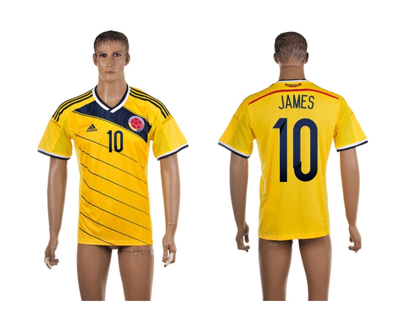 2014 World Cup Colombia 10 James Home Thailand Jerseys
