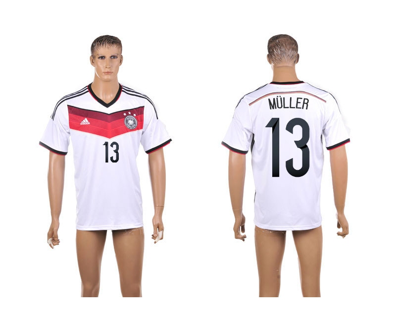 2014 World Cup Germany 13 Muller Home Thailand Jerseys