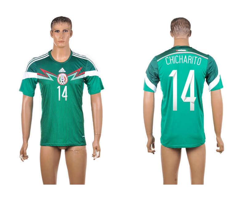 2014 World Cup Mexico 14 Chicharito Home Thailand Jerseys