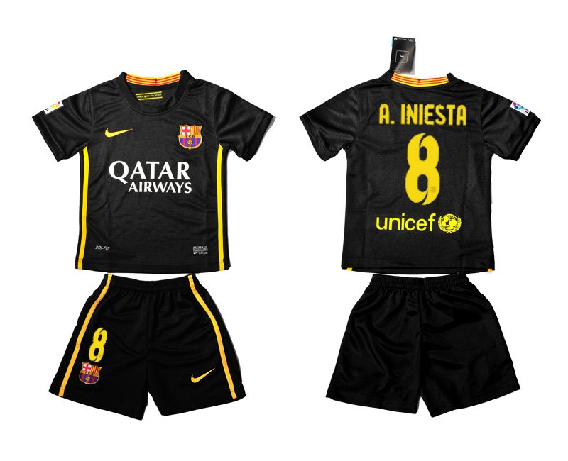 2013-14 Barcelona 8 A.Iniesta Third Away Kids Jerseys