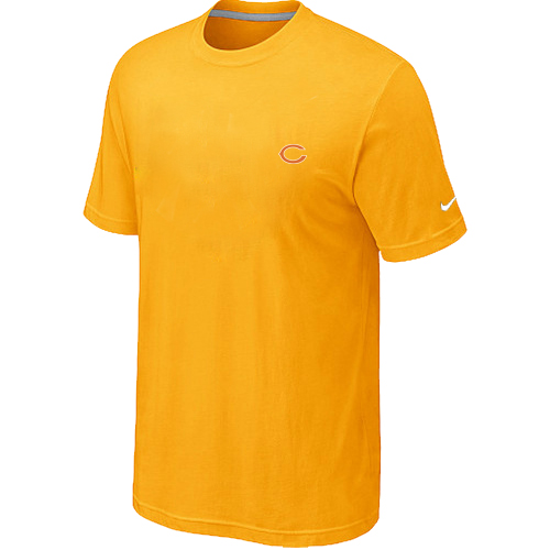 Nike Chicago Bears Chest Embroidered Logo T-Shirt Yellow