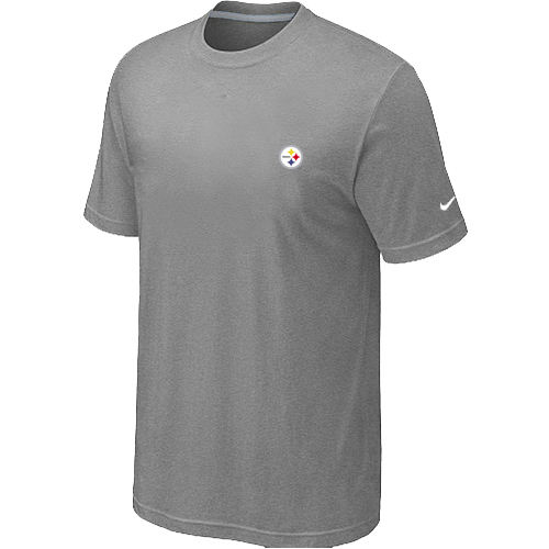 Nike Pittsburgh Steelers Chest Embroidered Logo T-Shirt Grey - Click Image to Close