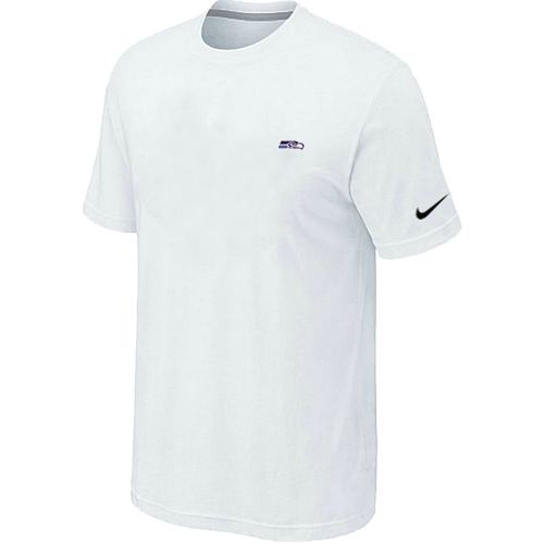 Nike Seattle Seahawks Chest Embroidered Logo T-Shirt White - Click Image to Close