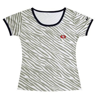 Nike 49ers Chest Embroidered Logo Zebra Women T Shirt